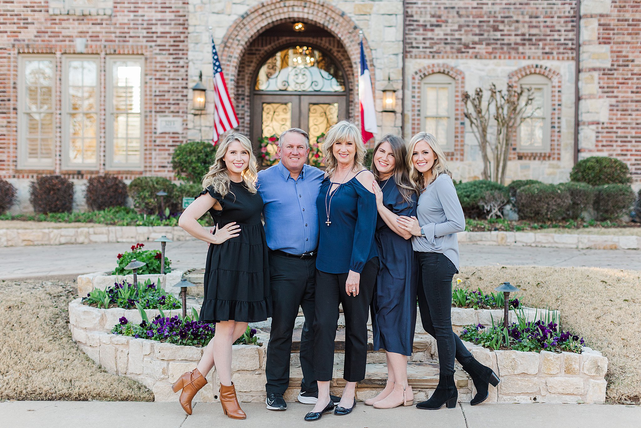 plano family photographer in front of private residence