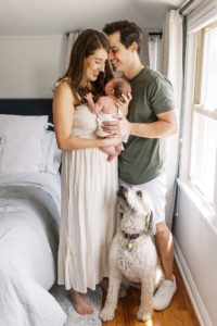 Parents show what to wear for newborn family photos during OKC newborn session